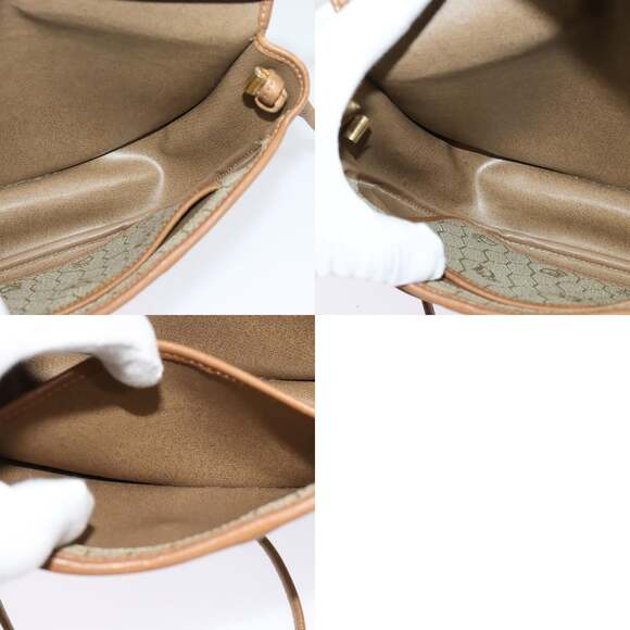 DIOR Honeycomb Canvas Shoulder Bag Pvc Beige Gold - Picture 12 of 12